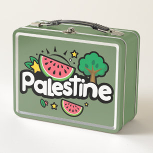 Lief woord Palestina omringd door watermeloenen bo