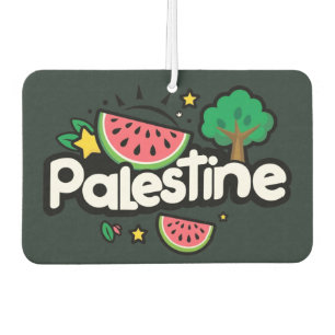 Lief woord Palestina omringd door watermeloenen bo Luchtverfrisser