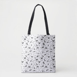 lief yoga huisdier hond patroon witte achtergrond tote bag