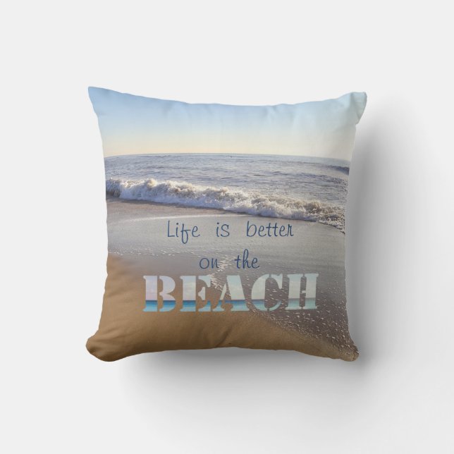 Lief zand, oceaan, lucht, strand kussen (Voorkant)