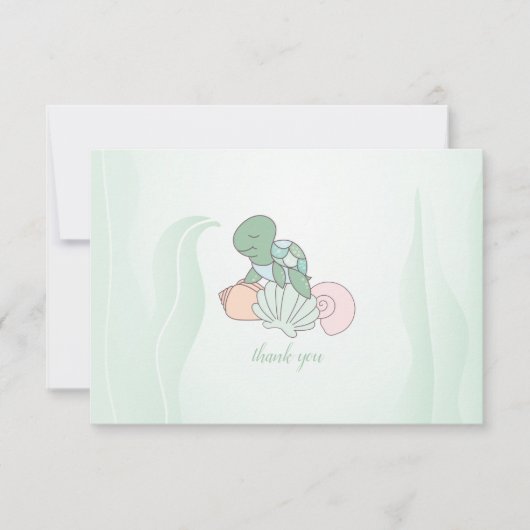 Lief Zee Turtle Baby shower dank u Bedankkaart (Voorkant)