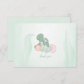 Lief Zee Turtle Baby shower dank u Bedankkaart (Voorkant / Achterkant)