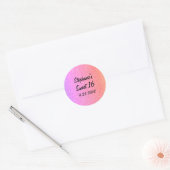 Lief Zestien 16e Glittery Roze Verjaardagsfeest Ronde Sticker (Envelop)