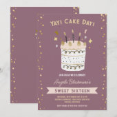 Lief Zestien 16e Meisje Verjaardagsfeestje Stoffig Kaart (Voorkant / Achterkant)