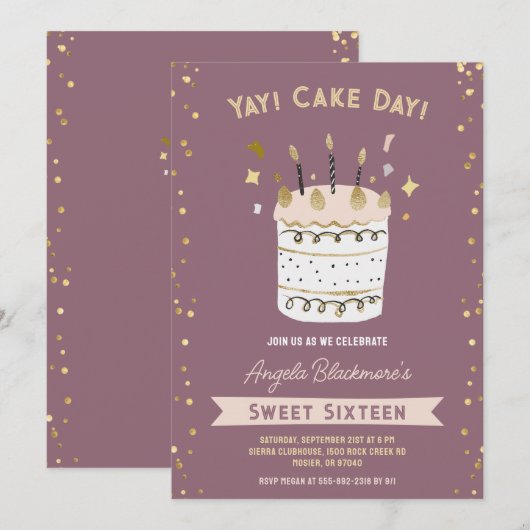 Lief Zestien 16e Meisje Verjaardagsfeestje Stoffig Kaart (Voorkant / Achterkant)