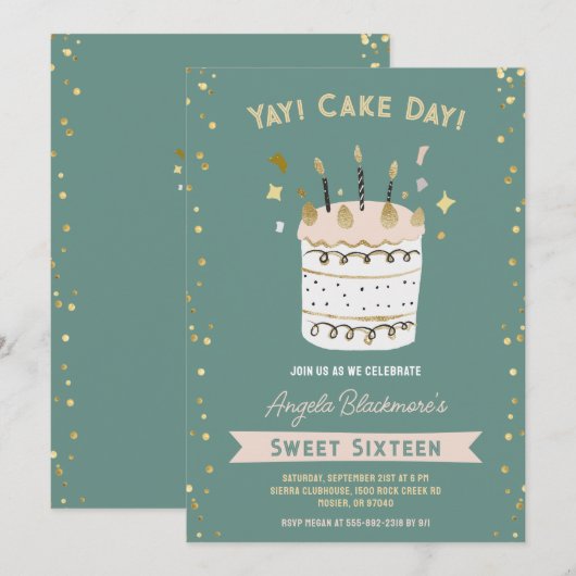 Lief Zestien 16e Meisjes Verjaardagsfeestje Roze G Kaart (Voorkant / Achterkant)