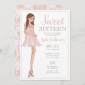 lief zestien blond meisje verjaardag uitnodiging (Voorkant / Achterkant)