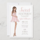 lief zestien blond meisje verjaardag uitnodiging (Voorkant)
