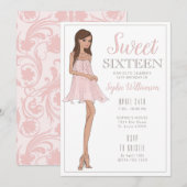 lief zestien blond meisje verjaardag uitnodiging (Voorkant / Achterkant)