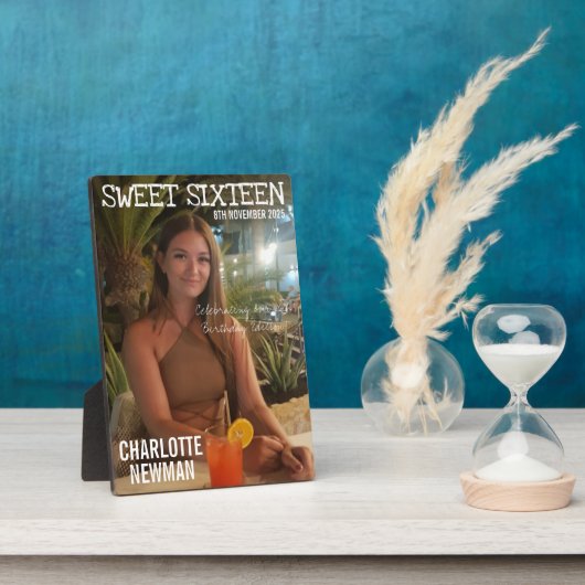 Lief Zestien Dochter Verjaardag Foto Magazine Fotoplaat (Zijkant)