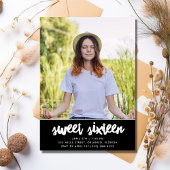 Lief Zestien Foto Verjaardagsfeest Kaart