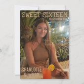 Lief Zestien Fototijdschrift Verjaardag Kaart (Voorkant)