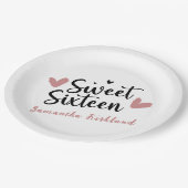 Lief Zestien Hartverjaardag Papieren Bordje (Gekanteld)