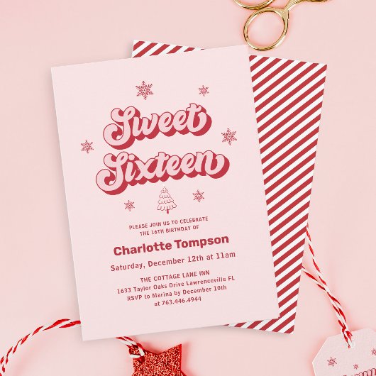 Lief Zestien Kerstmis Verjaardag Kaart