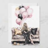 Lief zestien, lief 16, roze, verjaardagsfeestje kaart (Achterkant)