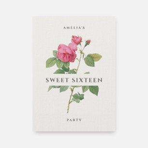 Lief Zestien Modern Bloemen Verjaardagsfeest Kaart