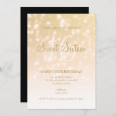 Lief Zestien Partij Gouden Bokeh Kaart (Voorkant / Achterkant)