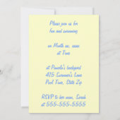 Lief Zestien Pool Party Verjaardag Uitnodigingen (Achterkant)