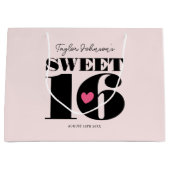 Lief Zestien Retro Gelukkige Verjaardag Tiener Roz Groot Cadeauzakje (Voorkant)