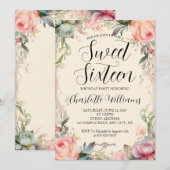 Lief Zestien Sprookje Bloemen 16e Verjaardag Kaart (Voorkant / Achterkant)