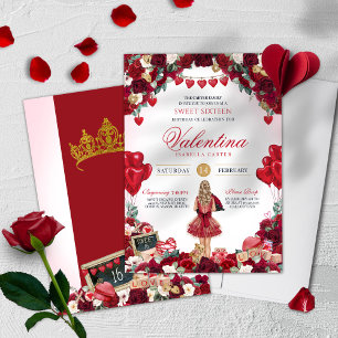Lief Zestien Valentijn 16e Verjaardagsfeestje Kaart