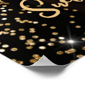 Lief zestien verjaardag gouden confetti welkom tek poster (Hoek)