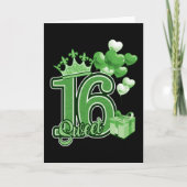 Lief Zestien Verjaardag Groen Kaart (Voorkant)