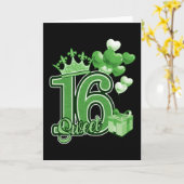 Lief Zestien Verjaardag Groen Kaart (Gele Bloem)
