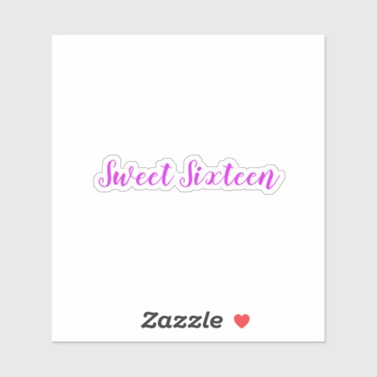 Lief Zestien Verjaardag  Paarse Wit Schattige Sticker (Vel)