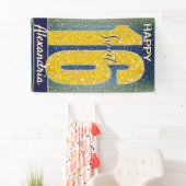 Lief Zestien Verjaardag Sterren | Sky Blue Galaxy Spandoek (Insitu)