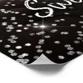 Lief zestien verjaardag zilveren glitter welkomstb poster (Hoek)