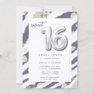 Lief Zestien Verjaardagsballon Tiener Meisjesfeest Kaart