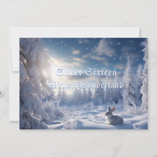 Lief Zestien Winter Wonderland Wit Konijn Kaart (Voorkant)