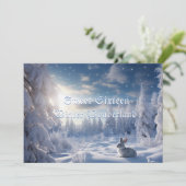 Lief Zestien Winter Wonderland Wit Konijn Kaart (Staand voorkant)