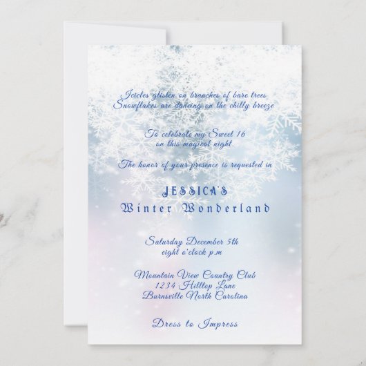 Lief Zestien Winter Wonderland Wit Konijn Kaart (Achterkant)