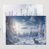 Lief Zestien Winter Wonderland Wit Konijn Kaart (Voorkant / Achterkant)