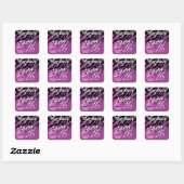 Lief Zestien Zebra Cupcake Party Vierkante Sticker (Vel)