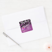 Lief Zestien Zebra Cupcake Party Vierkante Sticker (Envelop)
