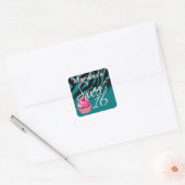 Lief Zestien Zebra Cupcake Party Vierkante Sticker (Envelop)