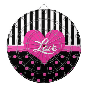 Lief, zoet, elegant, leuke roze polka stippen dartbord