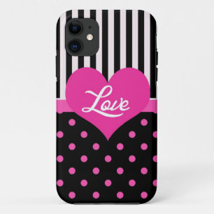 Lief, zoet, elegante roze polka stippen iPhone 11 hoesje