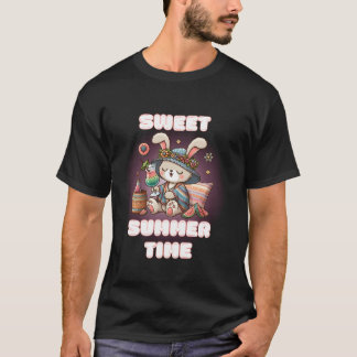 Lief Zomer Tijd Schattige Konijn Zomer Vakantie Ki T-shirt