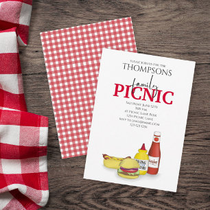 Lief zomerpicknick Trendy kookfeestje Whimsical Kaart