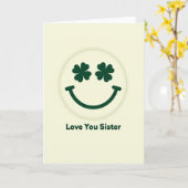 Lief zus shamrock kaart (Gele Bloem)