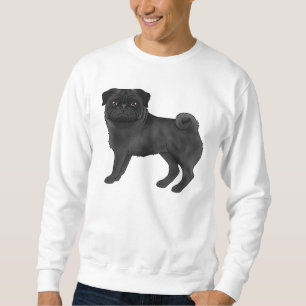 Lief zwart gerimpeld gezicht Pug Mops hondenras on Trui