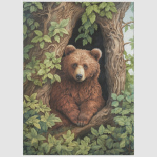 Liefbeer in de bosdecoupage tissuepapier