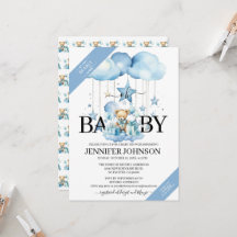 Liefbeerbeer met waterverf in het blauw baby showe