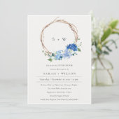 Liefblauw Floral met grote paren Bedankkaart (Staand voorkant)