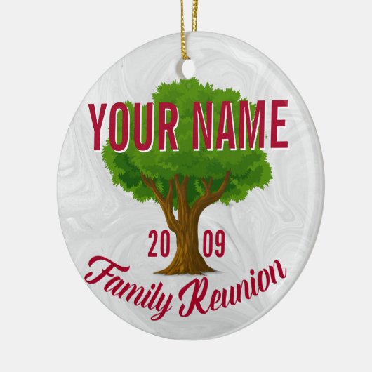 Liefboomaangepaste gezinshereniging keramisch ornament (Links)