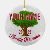 Liefboomaangepaste gezinshereniging keramisch ornament (Achterkant)